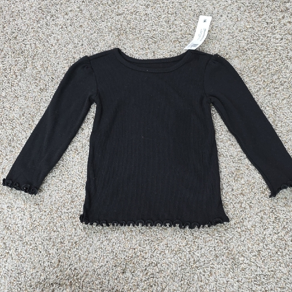 Black Long Sleeve Kids Top